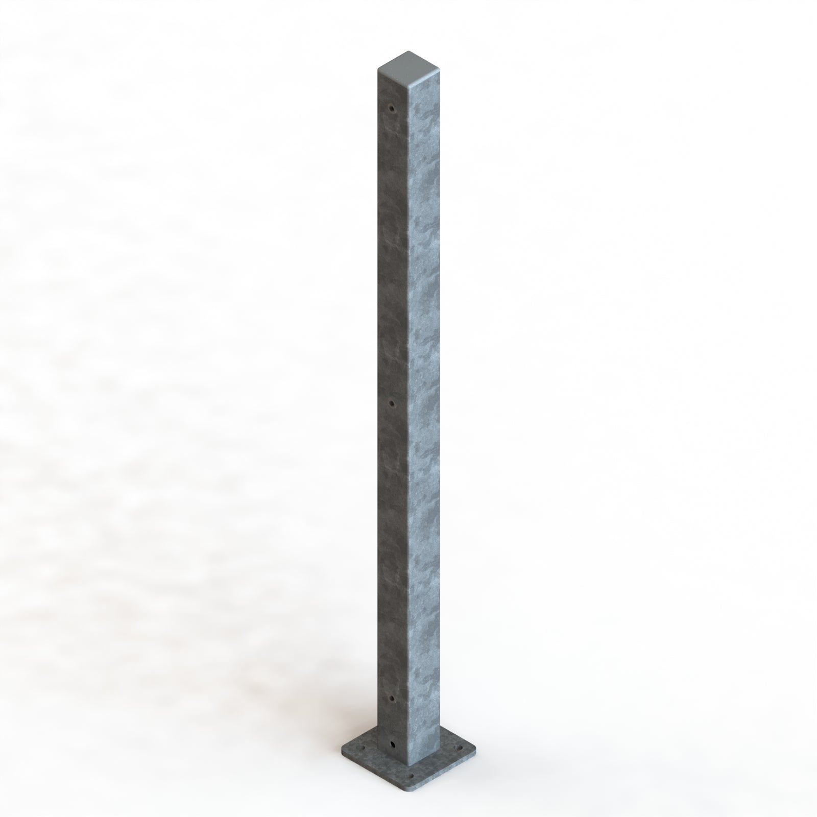 Säule Formrohr 60/60 mm für Doppelstab – mit Dübelplatte