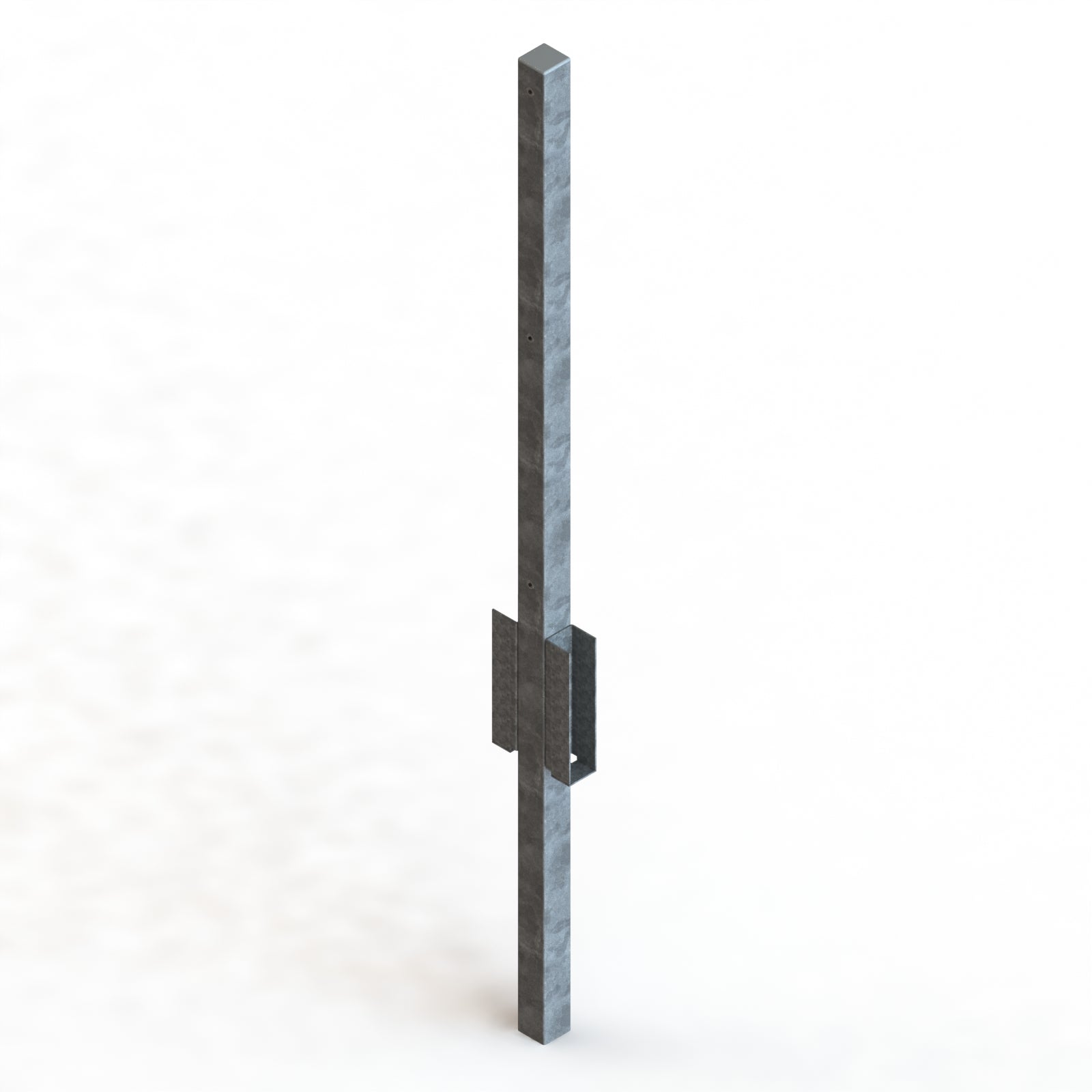 Säule Formrohr 60/60 mm für Doppelstab inkl. Sockelbretthalterungen – zum Einbetonieren