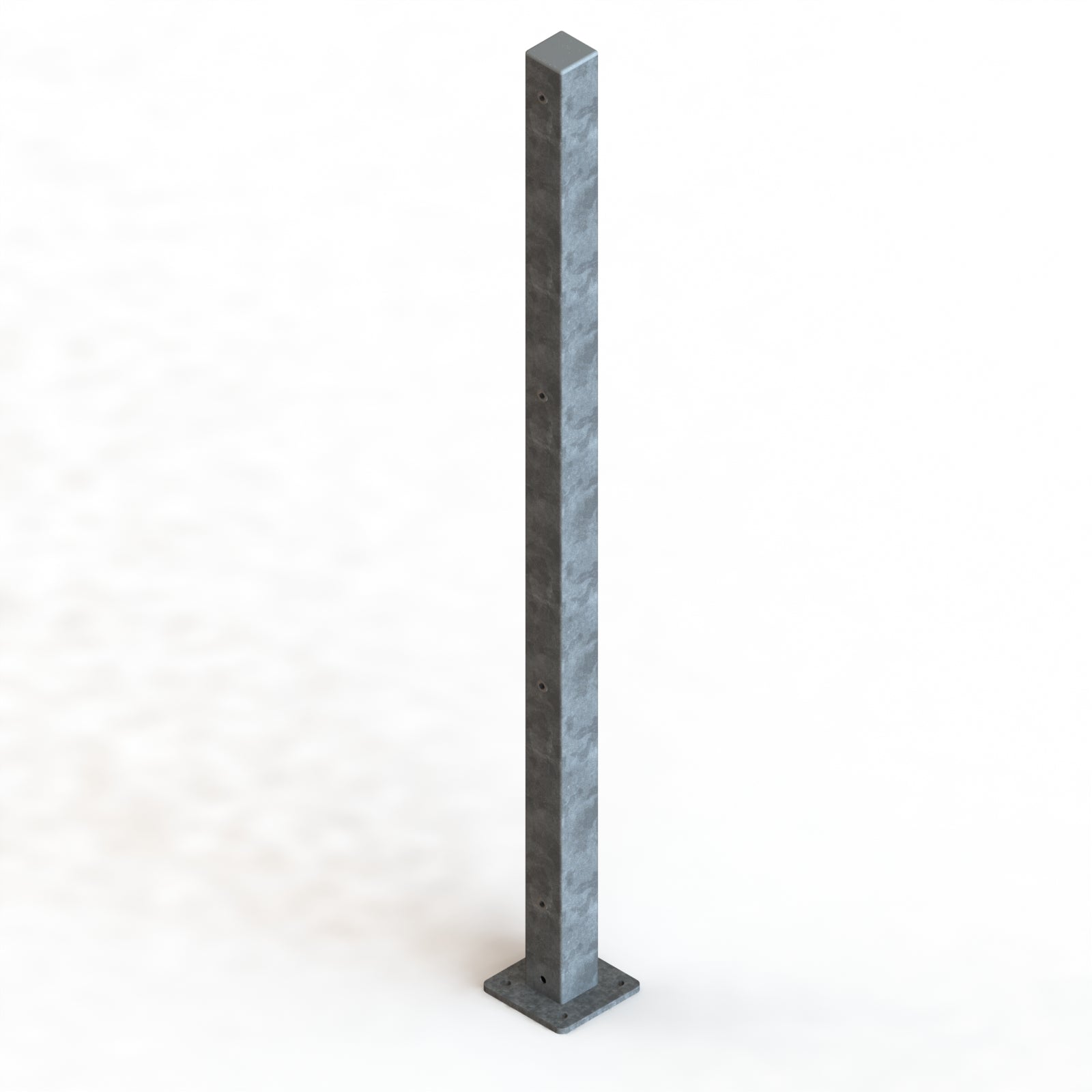 Säule Formrohr 60/60 mm für Doppelstab – mit Dübelplatte