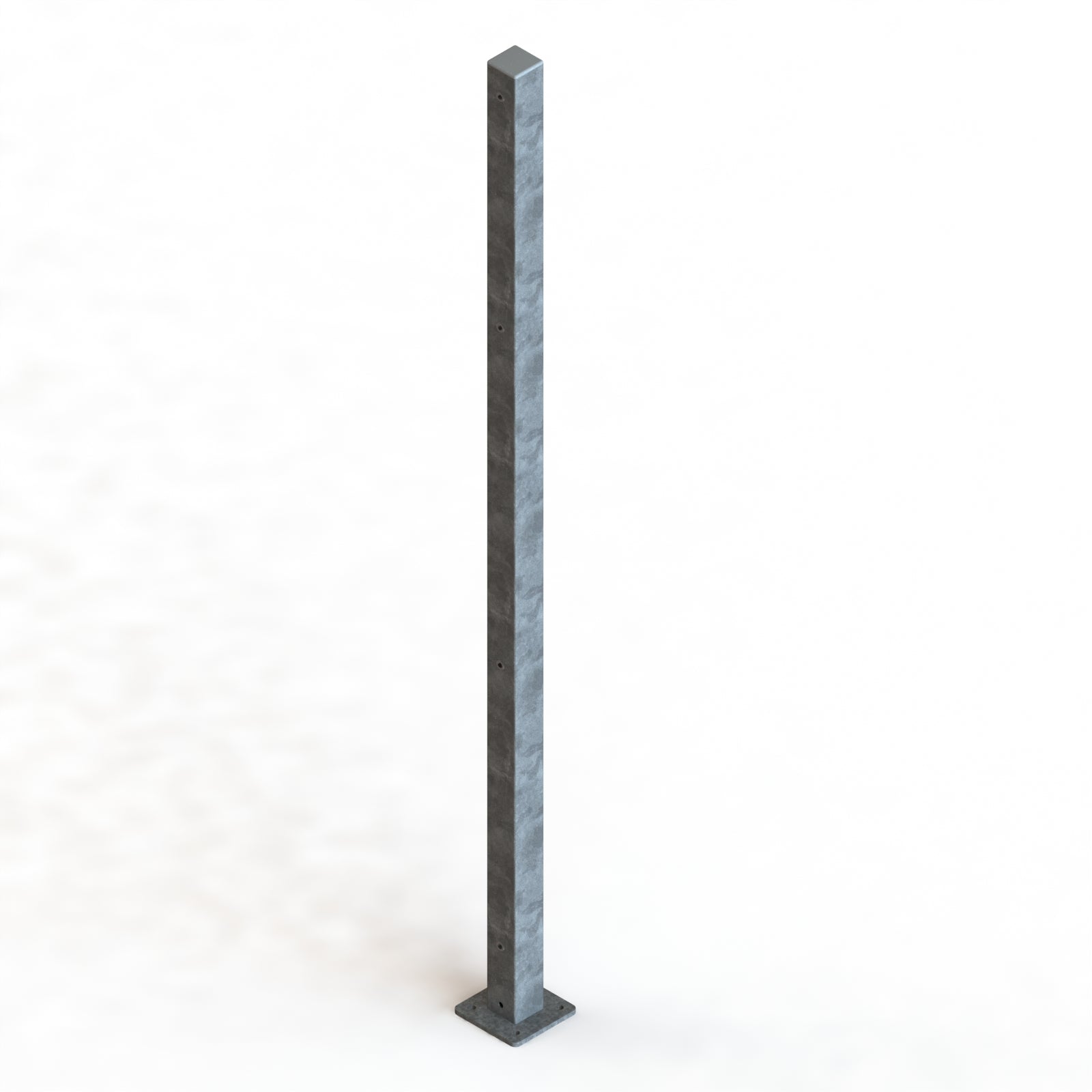 Säule Formrohr 60/60 mm für Doppelstab – mit Dübelplatte