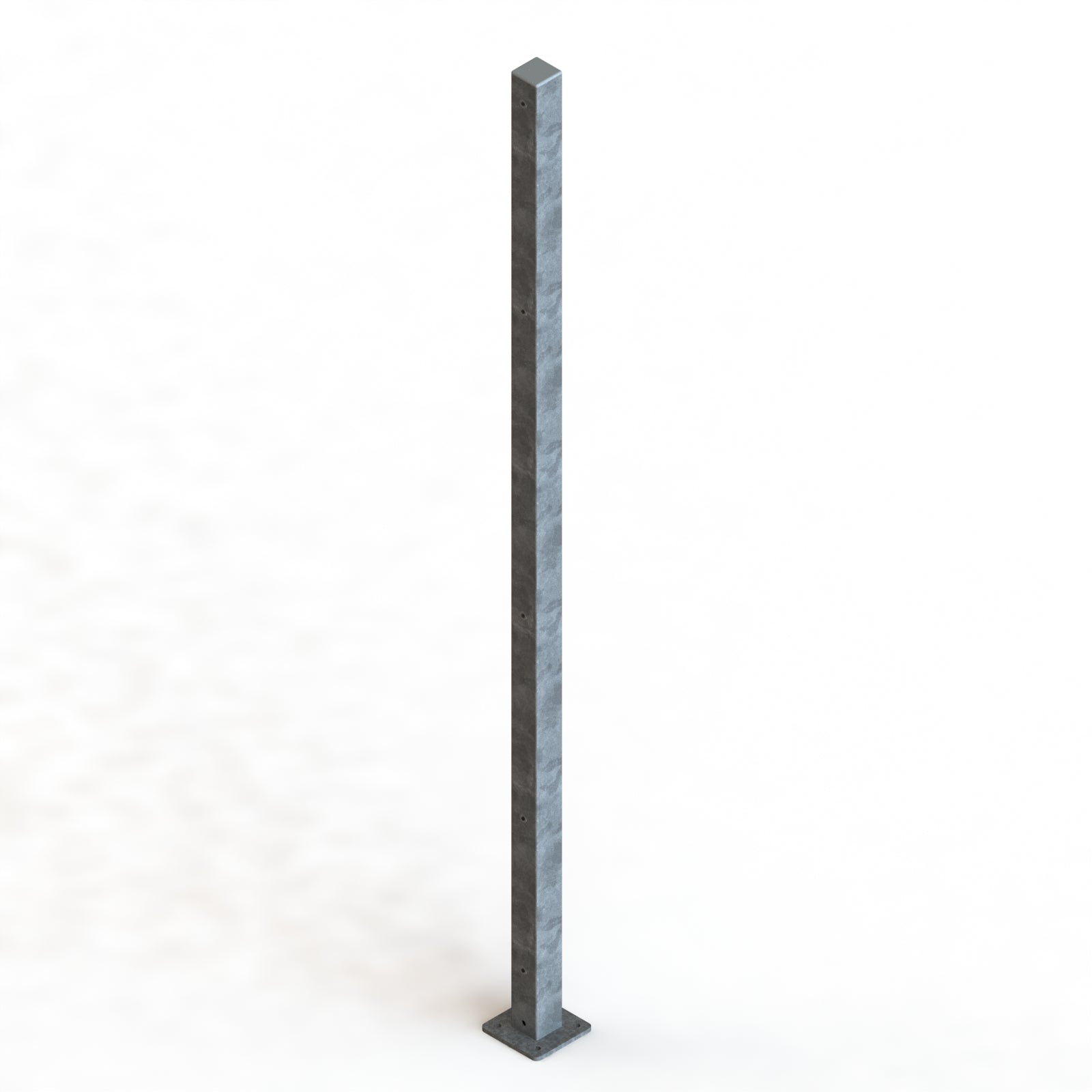 Säule Formrohr 60/60 mm für Doppelstab – mit Dübelplatte
