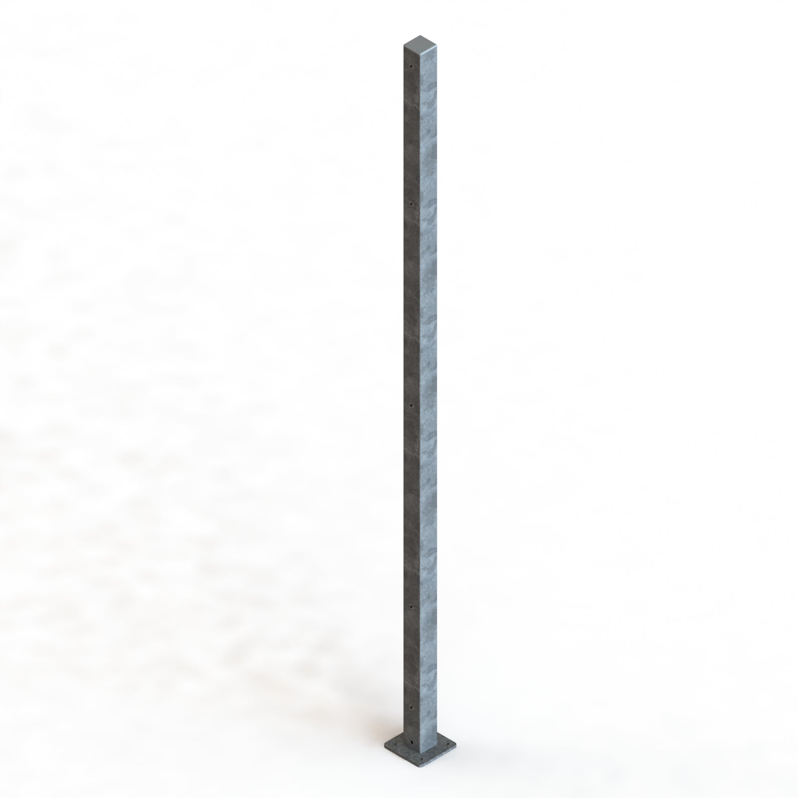 Säule Formrohr 60/60 mm für Doppelstab – mit Dübelplatte