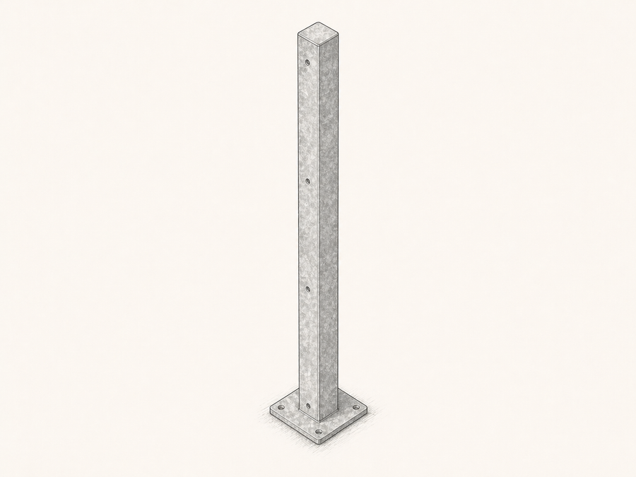 Torsäule für Doppelstab – mit Dübelplatte